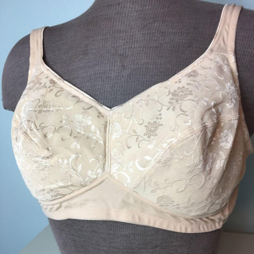 Classique #737 Mastectomy Bra 42A Beige Floral